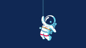 Cartoon Astronaut Dangling By A Thread Wallpaper