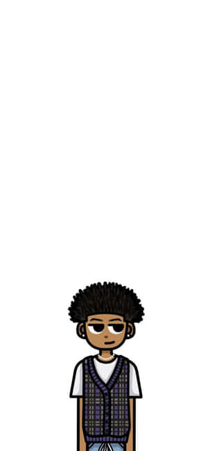 Cartoon Avatar Young Man White Background Wallpaper