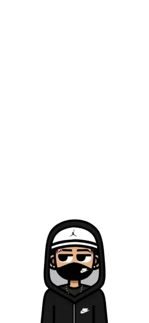 Cartoon Character In Nike Hoodie Wallpaper