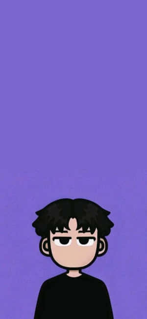 Cartoon Character Purple Background Wallpaper