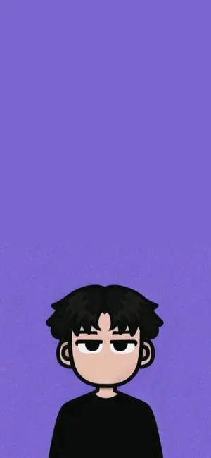 Cartoon Character Purple Background Wallpaper