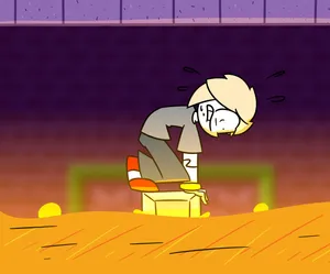 Cartoon Character Stuckin Quicksand Wallpaper