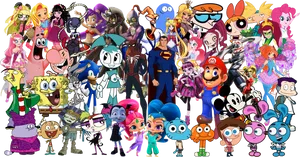 Cartoon Characters Collage Wallpaper