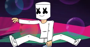 Cartoon Characters Playing Musical Instruments In A Vibrant Music Scene Wallpaper