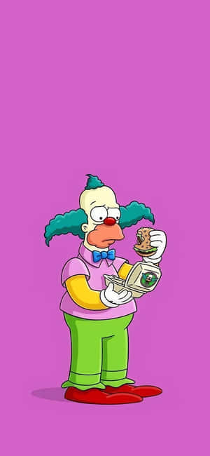 Cartoon Clown With Moneyand Donut.jpg Wallpaper