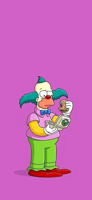 Cartoon Clown With Moneyand Donut.jpg Wallpaper