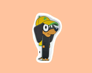 Cartoon Dogin Capand Coat Sticker Wallpaper