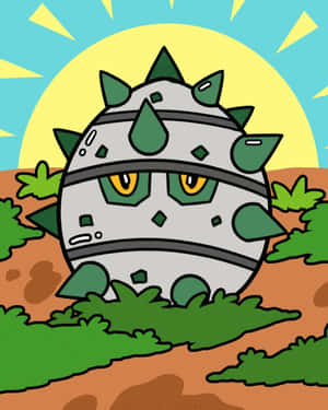 Cartoon Ferroseed Drawing Wallpaper