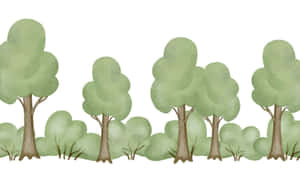 Cartoon Forest Trees Wallpaper