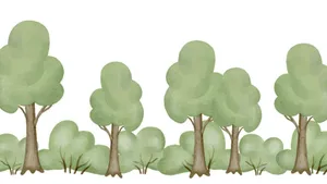 Cartoon Forest Trees Wallpaper