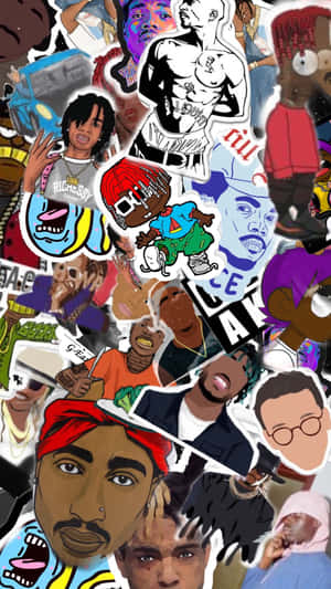 Cartoon Iconic Rappers Compilation Wallpaper