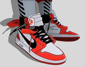 Cartoon Jordan Shoes Jordan I Wallpaper