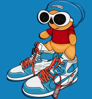 Cartoon Jordan Shoes Unc Winnie The Pooh Wallpaper