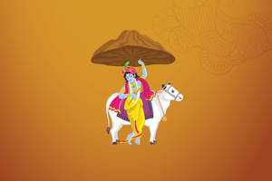 Cartoon Krishna Govardhan Hill Wallpaper