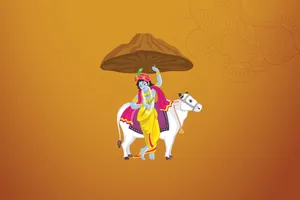 Cartoon Krishna Govardhan Hill Wallpaper