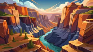 Cartoon Mountain Canyon Wallpaper