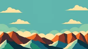 Cartoon Mountain Landscape Wallpaper
