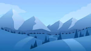 Cartoon Mountain Landscape Wallpaper