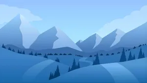 Cartoon Mountain Landscape Wallpaper