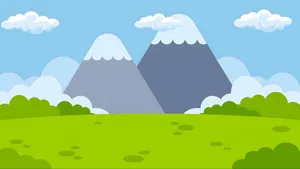 Cartoon Mountain Landscape Wallpaper