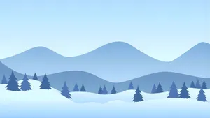 Cartoon Mountain Landscape Wallpaper