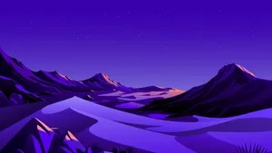 Cartoon Mountain Landscape Wallpaper