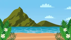 Cartoon Mountain Landscape Wallpaper