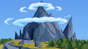 Cartoon Mountain Landscape Wallpaper