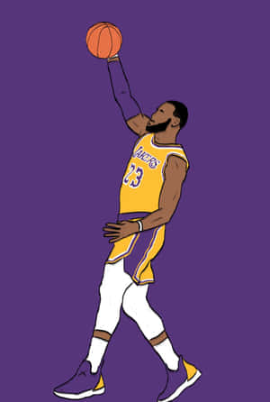 Cartoon Nba Players Shooting Ball Wallpaper