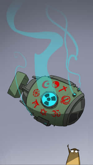 Cartoon Nuclear Submarine Emission Wallpaper