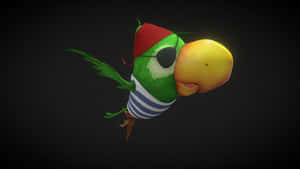 Cartoon Pirate Parrot Illustration Wallpaper