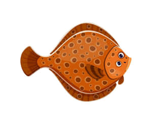 Cartoon Plaice Fish Illustration Wallpaper