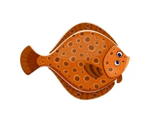 Cartoon Plaice Fish Illustration Wallpaper