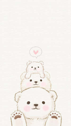 Cartoon Polar Bear Having Fun Wallpaper