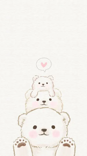 Cartoon Polar Bear Having Fun Wallpaper