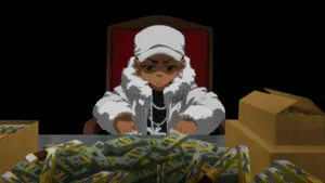 Cartoon Profile Picture Of Boondocks With Money Wallpaper