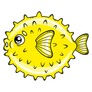 Cartoon Puffer Fish Illustration Wallpaper