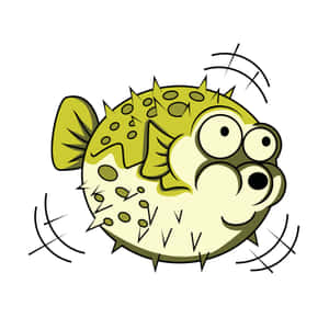 Cartoon Pufferfish Illustration Wallpaper