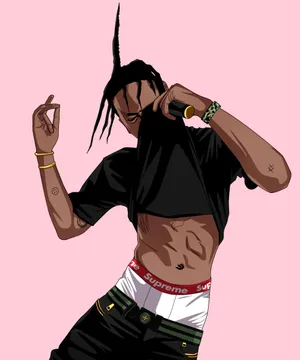Cartoon Rapper Hype Travis Scott Vibe Wallpaper