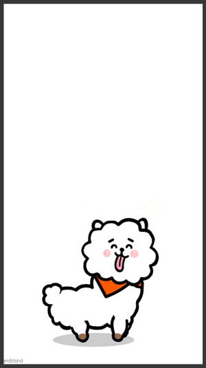 Cartoon Rj Bt21 In White Wallpaper