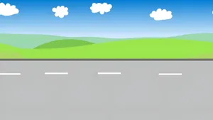 Cartoon Road With Green Hills Wallpaper