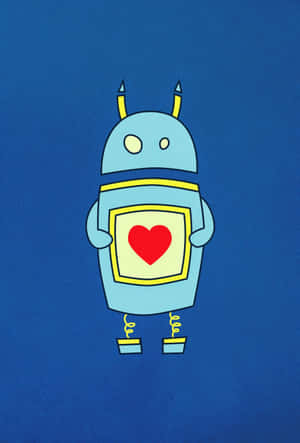Cartoon Robot Expressing Happiness Wallpaper