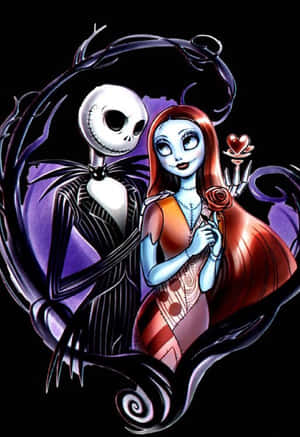 Cartoon Sally And Jack Nightmare Before Christmas Wallpaper
