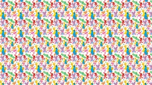 Cartoon Sesame Street Pattern Wallpaper