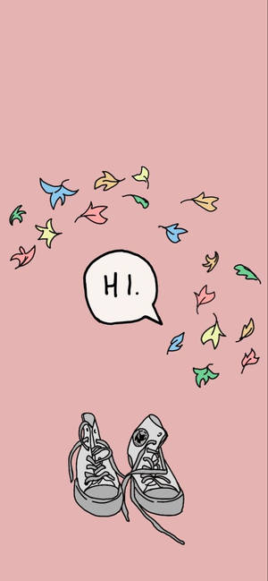 Cartoon Shoes With Hi Speech Bubble Wallpaper