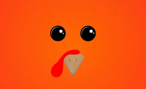 Cartoon Turkey Face Thanksgiving Background Wallpaper
