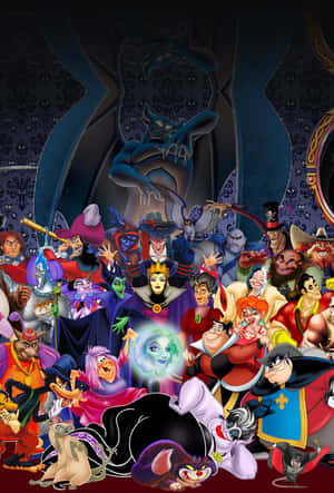 Cartoon Villains Gathering Together Wallpaper