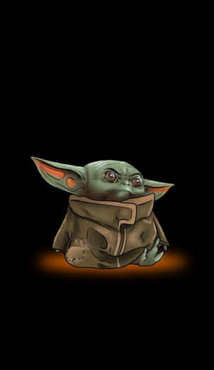 Cartoon Yoda Ready For His Next Adventure Wallpaper