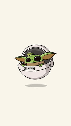Cartoon Yoda Taking A Break Wallpaper
