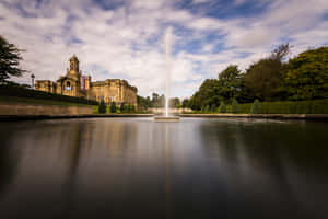 Cartwright Hall Bradford Fountain Long Exposure Wallpaper